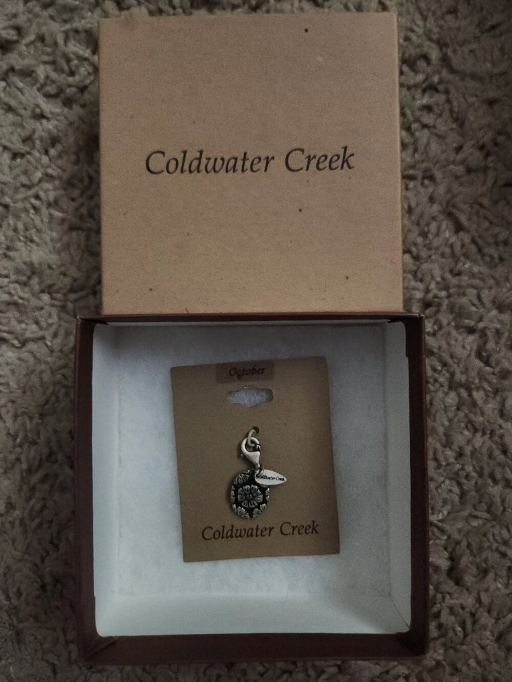 Coldwater Creek Charm Birthstone October Opal Sterling Silver